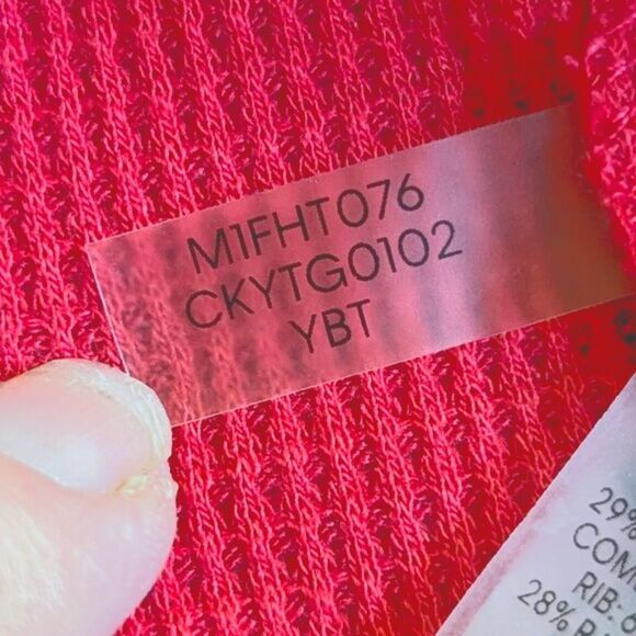 Calvin Klein Pink Waffle‑Knit Henley Top (Women’s M) - Picture 8 of 11